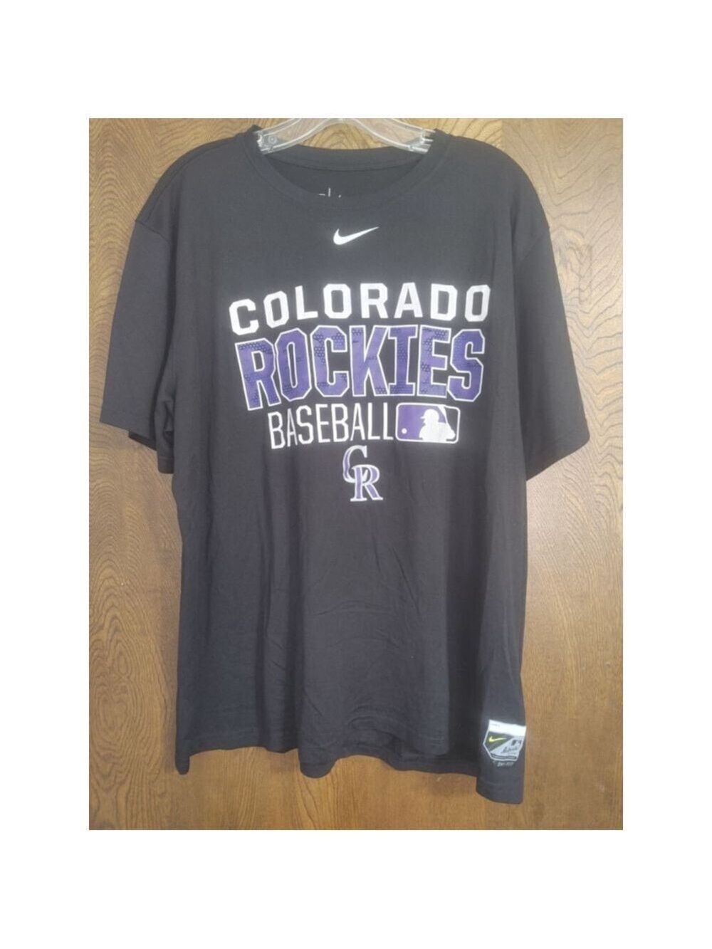 Men's Nike DriFit MLB Colorado Rockies Baseball T-Shirt XL Black